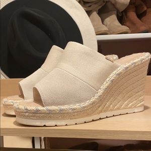TOMS MONICA ROPE SOLE WEDGE SLIDE